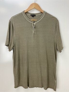 James Perse Taupe Henley Short Sleeve Shirt